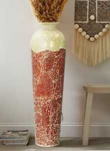 Maceta de diseño antiguo para decoración del hogar, esmalte de mosaico de ágata único con patrón cuadrado para uso en el jardín con flores artificiales - Product Image 5