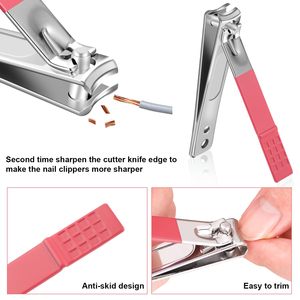 (SILVER - RED) 10pcs Manicure Set Travel Mini <b>Nail</b> Clippers Kit Pedicure Care Tools Stainless Steel Instrument Set 2026 - Product Image 3