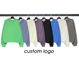 Vente en gros 300 Gsm polaire 100% coton sweat à capuche surdimensionné hommes vierge masque à capuche avec fermeture éclair masque facial expédition DDP - Product Image 6