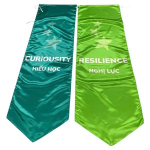 Drapeau promotionnel durable en polyester satiné imprimé numériquement, bannière suspendue en forme de larme pour les écoles bilingues internationales Wellspring - Product Image 6