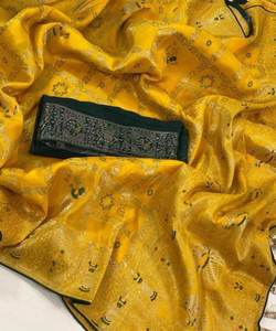 Saree en organza avec chemisier en dentelle à fleurs - Product Image 6