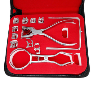 Kit de barrage dentaire professionnel en caoutchouc, ensemble de 12 pièces, instruments de barrage dentaire en acier inoxydable, pour chirurgie dentaire, prix bas, OEM - Product Image 2