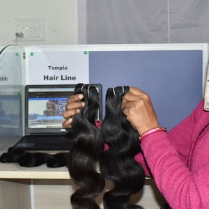 Extensions à clips en cheveux indiens Remy, double trame, coupées à la machine, cuticules alignées, couleur naturelle, vente en gros, sans traitement - Product Image 6