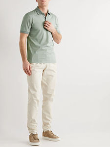 Tendencia Impresión personalizada Logotipo transpirable Hombres Camisetas de polo de trabajo de gama alta Poliéster Algodón Spandex Camisas de golf Polos - Product Image 3