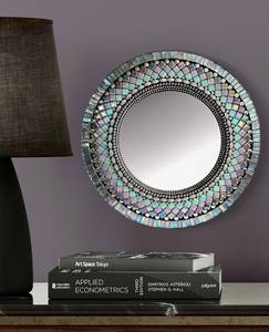 Miroir mosaïque en verre dentelle gris 13in - Product Image 1