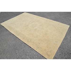 พรมขนสัตว์สีเบจโบราณแบบดั้งเดิมเป็นมิตรกับสิ่งแวดล้อมขนาดกลาง5.8X9.5ฟุตพื้นที่ขนาดใหญ่แบบเย็บปะติดปะต่อกันออกแบบสำหรับห้องรับประทานอาหารลาเท็กซ์ - Product Image 2