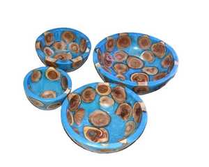Round Shape <b>Large</b> Eco-Friendly Resin Wood Joint Serving <b>Bowl</b> New Dough <b>Mixing</b> <b>Bowl</b> Luxury Kitchen Hotel Home Restaurant Supplies - Product Image 4