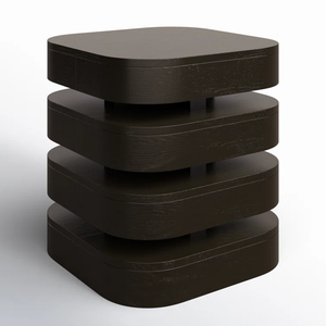 Lineage Corporation Bowmin Mesa auxiliar Diseño contemporáneo Hecho a mano de mezcla Madera maciza fabricada para entrada - Product Image 4