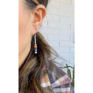Boucles d'oreilles pendantes en argent sterling et pierres multicolores Navajo pour les occasions de cadeaux - Product Image 4