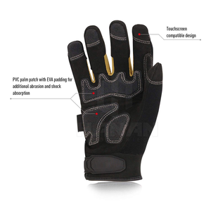 Gants de protection contre les chocs (TPE et cuir) pour les industries pétrolières et gazières-Logo personnalisé respirant et durable - Product Image 3