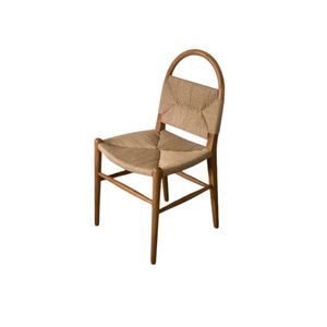 Silla de Comedor Moderna Minimalista Personalizada de Madera de Teca con Asiento Tejido para Proyectos de Hoteles, Restaurantes y Comedores - Product Image 2
