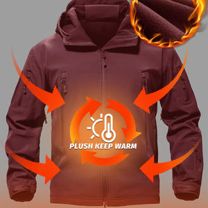 Vêtement en tissu doux au toucher, meilleur produit, matériau chaud, poches extérieures avec couvercle, veste de randonnée imperméable à capuche - Product Image 5