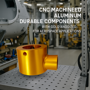 Componentes Duraderos de Acero Inoxidable y Aluminio Mecanizados por CNC, Acabado Anodizado Dorado, Aplicaciones Aeroespaciales, Capacidad de Electroerosión por Hilo, Brochado - Product Image 3