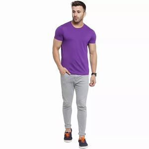 Camiseta lisa morada para hombre y mujer, camiseta de algodón de color sólido, top liso al por mayor para imprimir o para uso casual - Product Image 4
