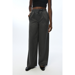 Pantalon large uni pour femme avec taille élastique - Product Image 6