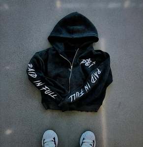 เสื้อฮู้ดผู้ชายผ้าฝ้าย 100% หนัก 400 กรัม ระบายอากาศ กันลม ซักกรด สไตล์สตรีทแวร์ พิมพ์ลายสกรีน แห้งเร็ว - Product Image 1