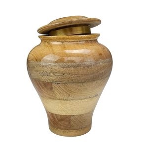 Urne en bois de manguier faite à la main pour les cendres humaines Cendres d'animal de compagnie Enterrement Unique Mémorial Adulte Femelle Mâle Grand Pot d'urne en bois - Product Image 4