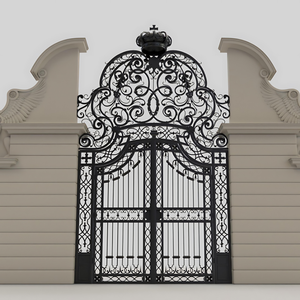 Enhance Home Security with Beautiful Iron and Steel Gates & Boundary <b>Walls</b> Security Fences 3D Models - Product Image 5