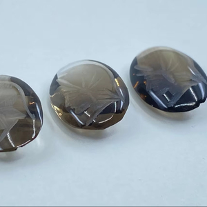 Quartz fumé, tête romaine, intaglio, forme ovale, cabochon, pierres précieuses en vrac, tailles de 10x8 mm à 30x22 mm, pour la fabrication de bijoux - Product Image 1
