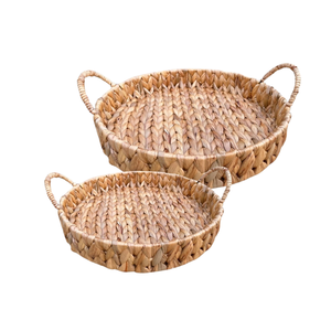 Bambou Rotin HYACINTHE D'EAU PLATEAU FRUIT STOCKAGE PANIER Servir Boissons Snacks Décor À La Maison Rustique Panier De Fruits Naturels - Product Image 1
