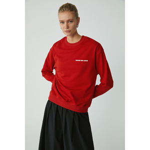 Sweat-shirt confortable à col rond imprimé ultra doux en molleton de coton pour femme ETHIQUET Sandra - Product Image 5
