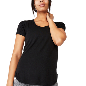 New Design Side Ruched Elastic Yoga T-Shirt <b>Top</b> <b>Women</b> Casual Fitness Round Neck T Shirt - Product Image 1