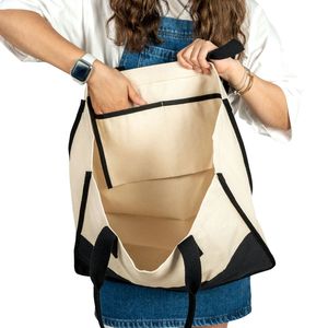 Sac fourre-tout en toile 100 % coton Elite, taille moyenne, motif lettres et sérigraphie, idéal pour la plage, les voyages, le shopping et la publicité - Product Image 4