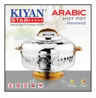 Hotpot arabe de style moderne avec support Gold Designer 304 Acier inoxydable de qualité alimentaire Sans rouille et durable