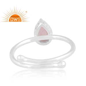 Dernières tendances bague empilable en argent sterling fin pierre de lune arc-en-ciel naturelle fabricant de bijoux personnalisés - Product Image 4