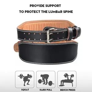 Ceinture de soutien lombaire professionnelle 2026 pour la musculation, hommes et femmes, couleur noire, cuir véritable, ceinture de musculation, produit de sécurité pour la remise en forme - Product Image 3