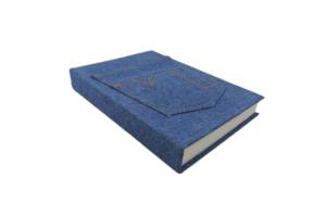 Classique personnalisable professionnel A5 couverture rigide cahier personnalisé concepteur bleu Denim poche à la main élégant journal - Product Image 5