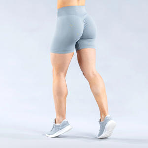 Shorts de yoga sans couture pour femme, avec logo personnalisé, effet froncé, pour le sport et le fitness, qui amplifie le contour des fesses - Product Image 2