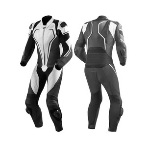 Traje de moto de cuero de una pieza para unisex superventas diseño de logotipo personalizado traje de moto en color sólido - Product Image 6