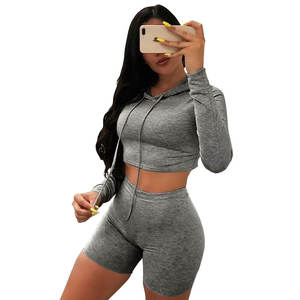 Women Two Piece <b>Short</b> <b>Set</b> Custom Logo Latest Fashion Crop <b>Top</b> & <b>Shorts</b> <b>Set</b> High Quality OEM ODM Ladies Summer Outfit - Product Image 6
