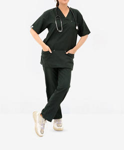 Tenues d'hôpital personnalisées avec logo, pantalons droits respirants d'été, hauts de jogging de haute qualité, blouses d'infirmière unisexes à manches courtes en coton - Product Image 1