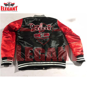 Baseball Varsity <b>Jackets</b> Satin Polyester Custom logo Embroidery University <b>Jacket</b> Baseball Zip up <b>Jacket</b> by Elegant Sports - Product Image 6