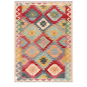 Alfombra Kilim de Maimana, Afganistán, 171 x 127 cm, Alfombras y Juegos de Alfombras - Product Image 1