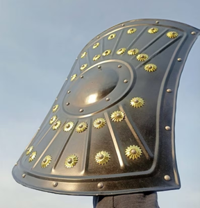 Escudo Romano Funcional CH para Disfraz de Troya, Metal Antiguo Pintado con Grabado, Calibre 18 - Product Image 2