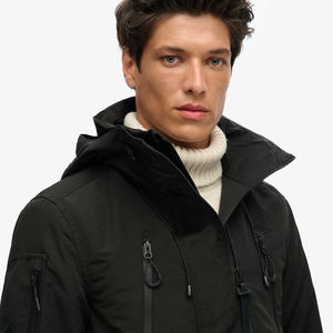 Vestes d'hiver pour hommes, tissées, résistantes à l'eau, décontractées, coupe-vent, respirantes, à capuche, entièrement zippées, imperméables, en spandex/polyester - Product Image 2