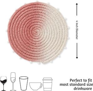 Cotton Rope <b>Table</b> <b>Coaster</b> With Beast Design for Parties and Other Functions Tableware Decorative Mat & Pad - Product Image 1