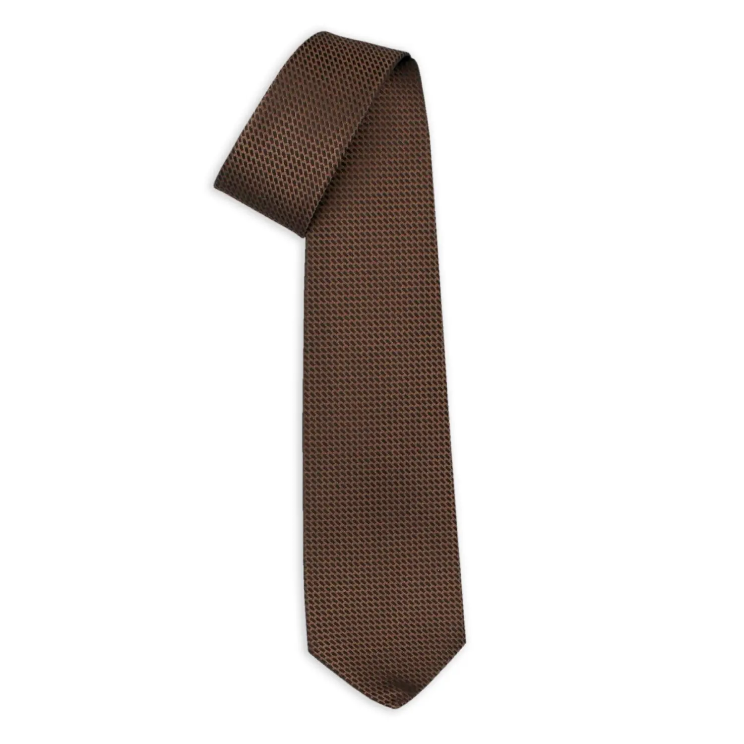 Cravatte di seta italiane con disegni Jacquard-cravatta a sette pieghe fatta a mano Roma Brown-mostra il tuo stile distintivo