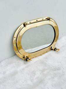 Espejo de ojo de buey ovalado de latón, ojo de buey de barco de latón, ventana náutica, espejo de pared para decoración del hogar - Product Image 5