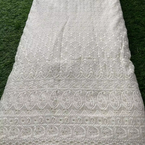 Tela Grewetie Georgette bordada de viscosa pura para niños y niñas, técnica tejida de punto Sherwani Kurta lisa, Memoria recubierta - Product Image 2