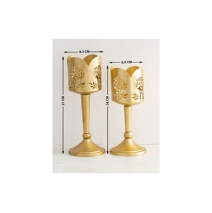 ชุดเชิงเทียนโลหะสำหรับตกแต่งบ้านโคมไฟแก้วและโลหะดีไซน์คลาสสิก - Product Image 6