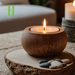 Luxury Handmade Wooden <b>Candlestick</b> <b>Holder</b> for Home Restaurant Hotel-Easter Decor Customized Packing Vietnam HNH Craft - Product Image 6