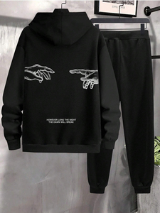 Venta al por mayor en blanco pulóver sudaderas con capucha conjuntos de pantalones de chándal para hombre deportes Jogger chándales hombre Jogging 2 piezas trajes de chándal de lana - Product Image 6