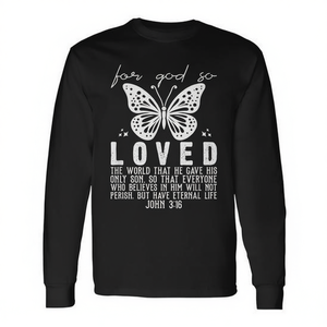 Maglietta a Maniche Lunghe con Citazione Biblica 'Giovanni 3:16' per Uomo, Abbigliamento Promozionale - Product Image 3