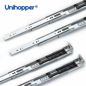 Riel <span class=keywords><strong>de</strong></span> Cajón <span class=keywords><strong>de</strong></span> Extensión Completa Telescópico <span class=keywords><strong>de</strong></span> 3 Pliegues Tipo Americano UNIHOPPER, Deslizamiento <span class=keywords><strong>de</strong></span> Rodamiento <span class=keywords><strong>de</strong></span> Bolas <span class=keywords><strong>de</strong></span> Cierre Suave <span class=keywords><strong>para</strong></span> Muebles Metálicos - Product Image 1