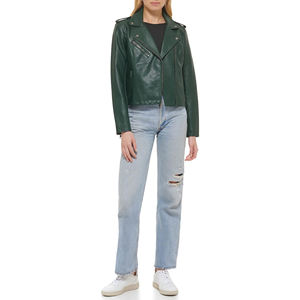 Precio de calidad, calidad superior, diseño personalizado, talla adulta, chaqueta de cuero genuino para mujer, chaqueta de cuero personalizada para mujer - Product Image 1