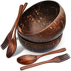 Meilleures ventes Bol en coque de noix de coco écologique avec cuillère Ensemble Emballage en boîte cadeau polie Marque Eco2go Vietnam - Product Image 4